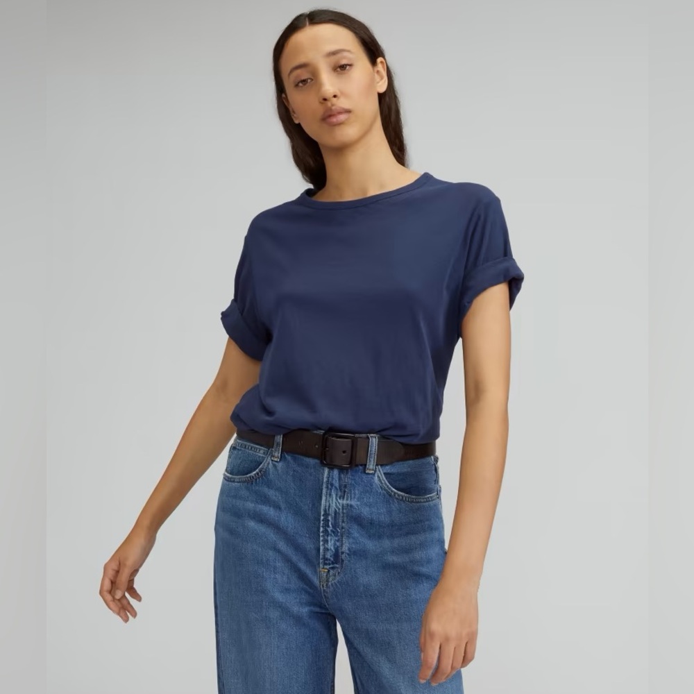 Everlane The Air Oversized Crew Tee size L in Navy